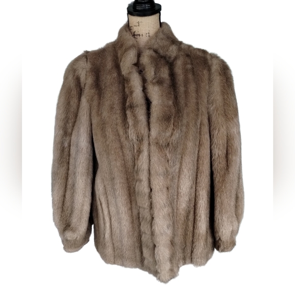 Vintage 70s Sears The Fashion Place Faux Fur Coat Size M - Picture 1 of 5
